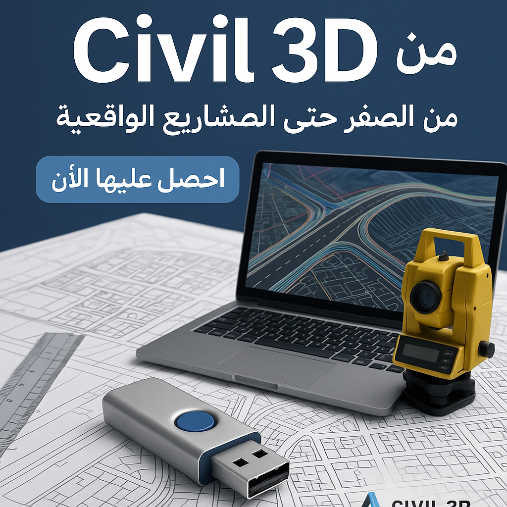 فلاشة تعلم Civil 3D (الأكثر طلبا)