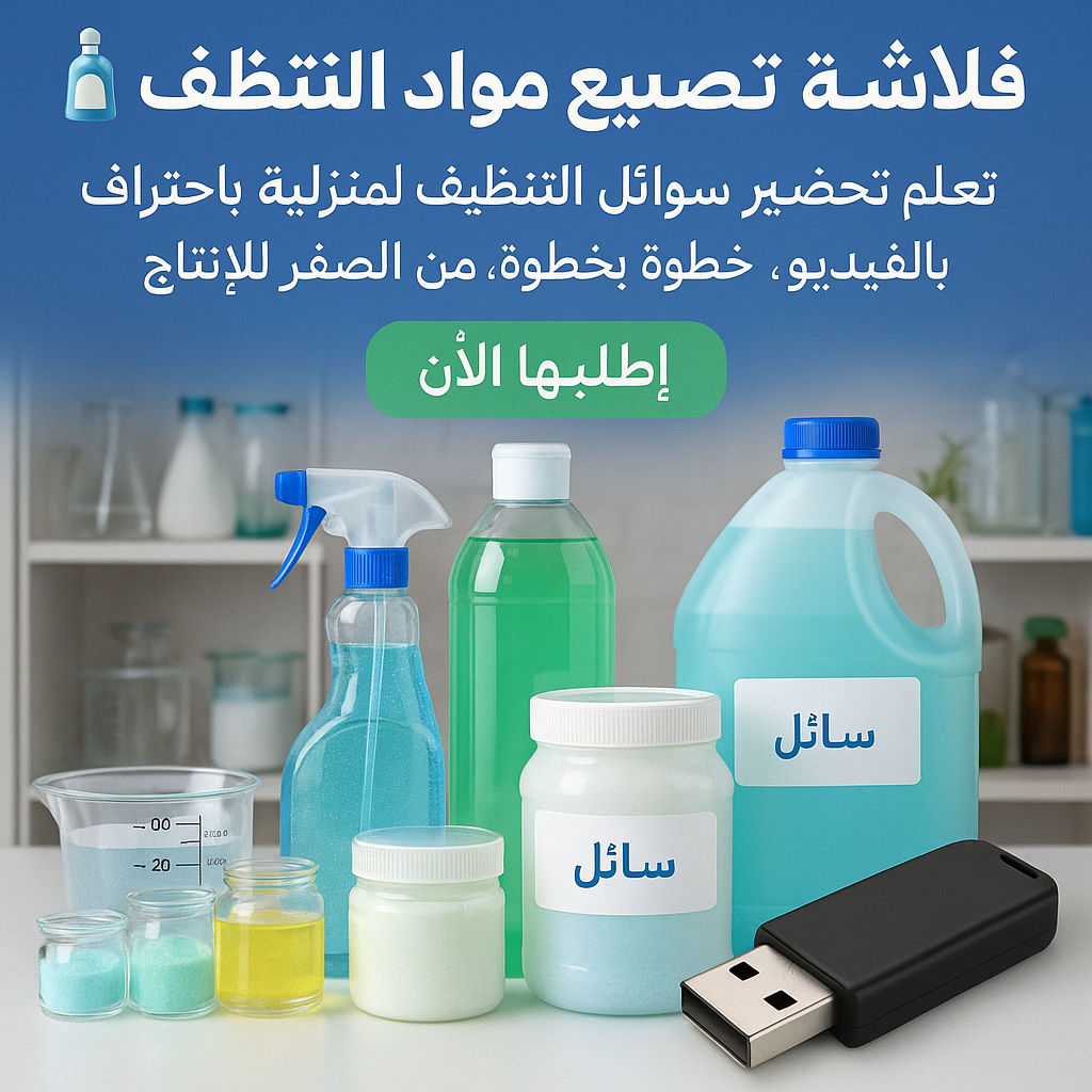 فلاشة تعلم صناعة مواد التنظيف (الأكثر طلبا)