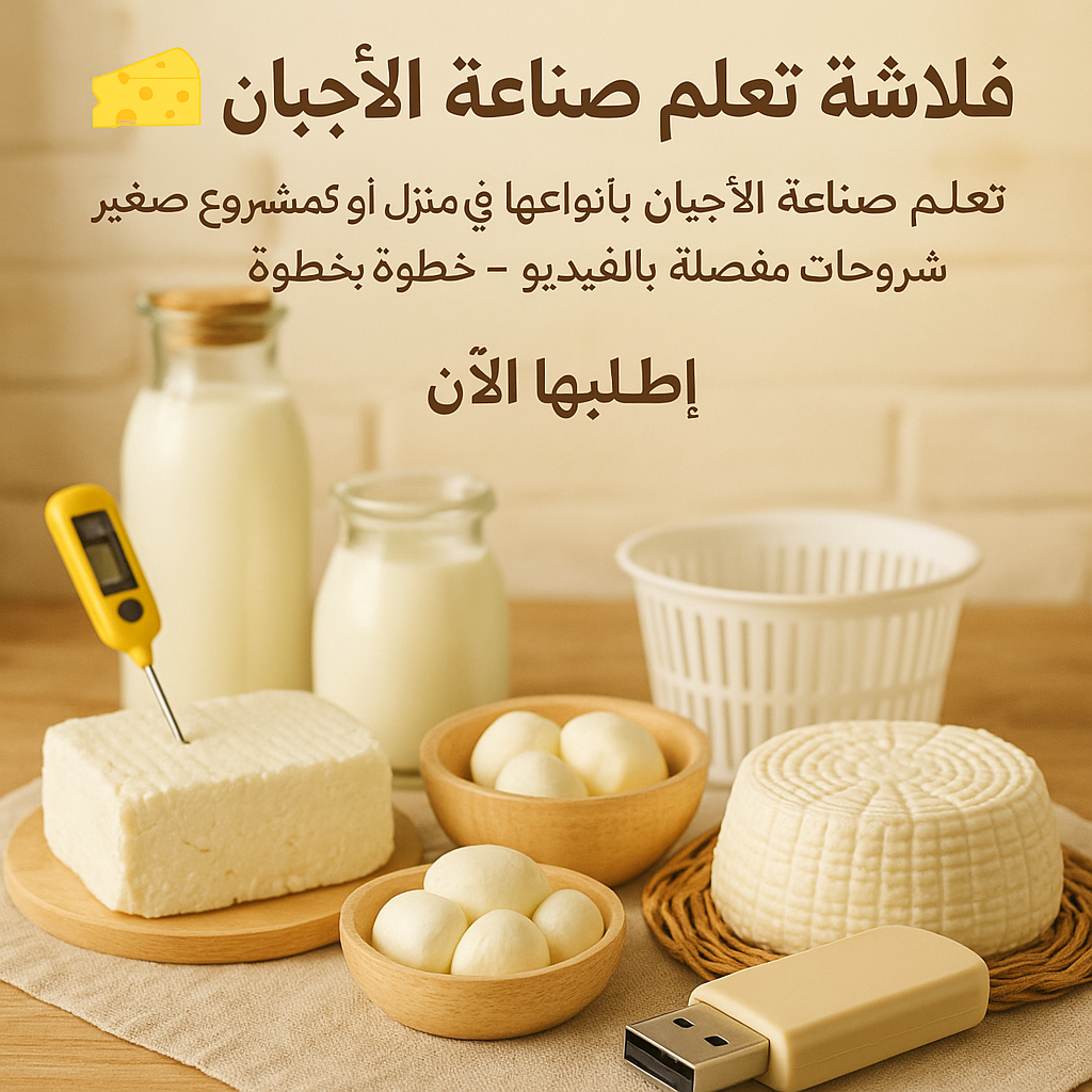 فلاشة تعلم صناعة الأجبان (الأكثر طلبا)