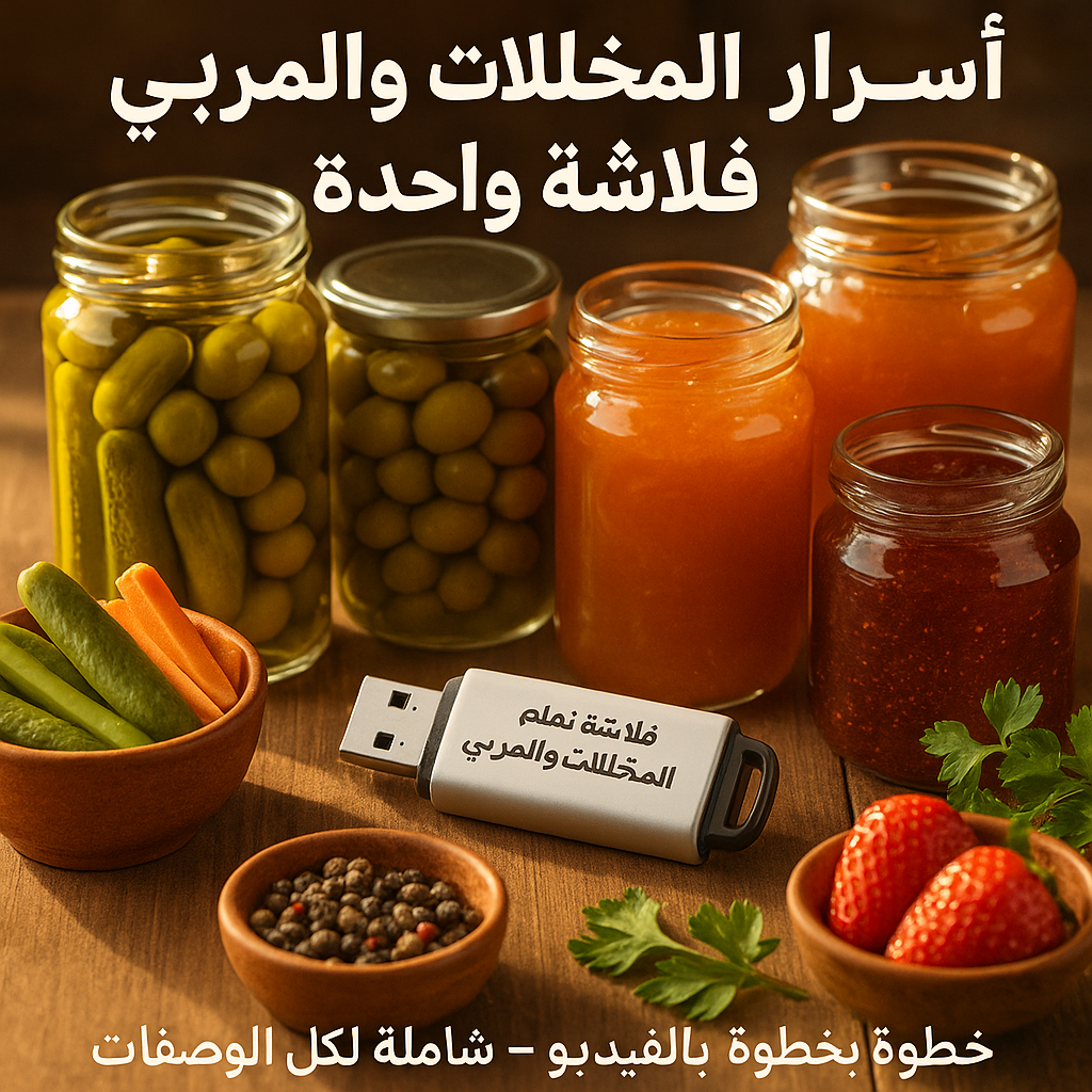 فلاشة تعلم صناعة المخللات والمربى (الأكثر طلبا)