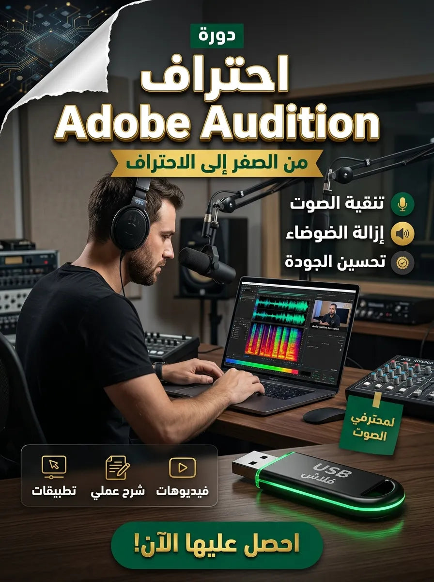 دورة احتراف Adobe Audition 2025 Audio Restoration Pro من الصفر حتى الاحتراف
