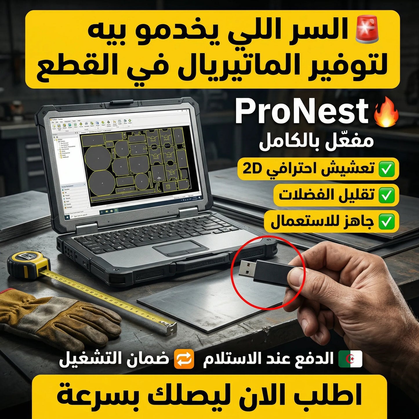 برنامج ProNest (مفعّل بالكامل)