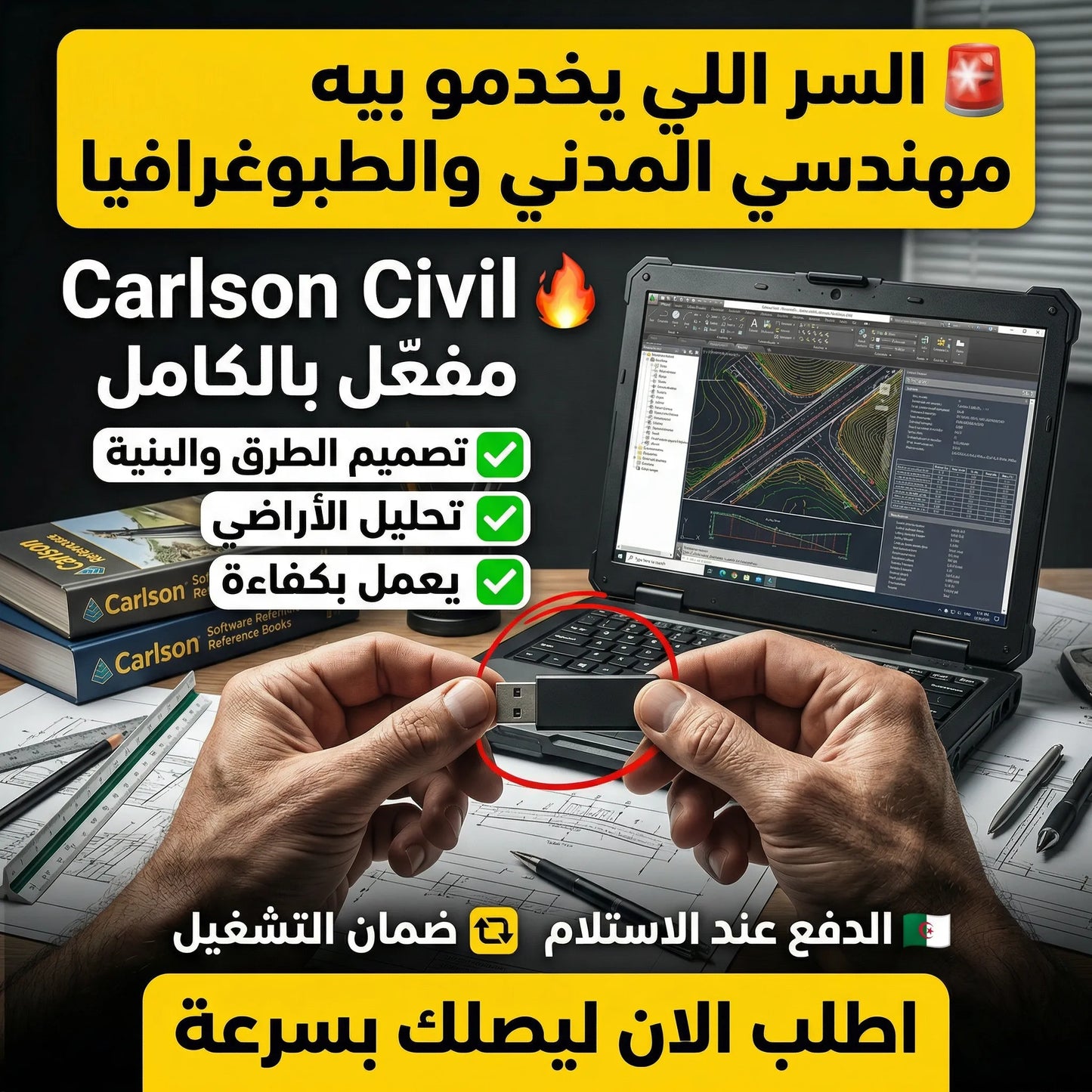 برنامج Carlson Civil (مفعّل بالكامل)
