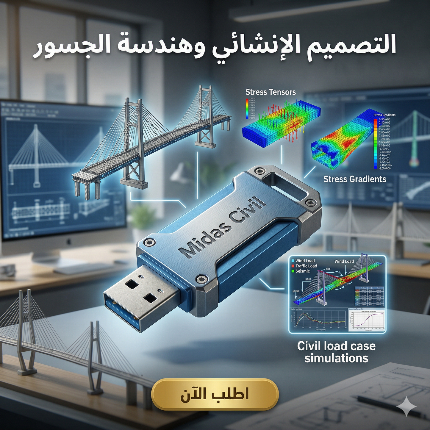 برنامج Midas Civil (مفعّل بالكامل)