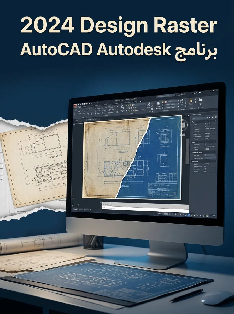 2024 Design Raster AutoCAD Autodesk برنامج (مفعّل بالكامل)